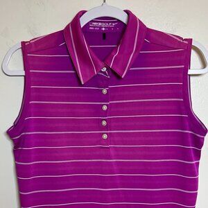 Nike Golf Dri-FIT  Women's Striped Sleeveless Golf Polo Size M